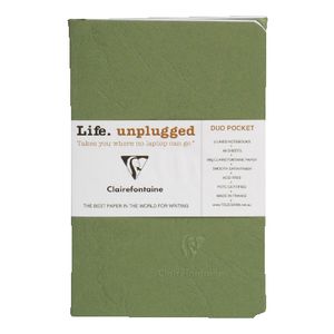 Clairefontaine Duo Pocket Lined Notebook Green 2 Pack