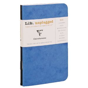 Clairefontaine Plain Notebook Blue 2 Pack