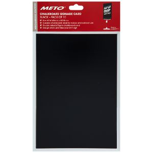 Meto A5 Chalkboard Signage Cards Black 10 Pack