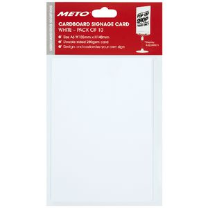 Meto A6 Sign Card White 10 Pack