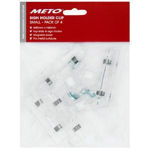 Meto Slide Sign Holder Magnetic Small 4 Pack