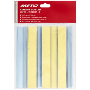Meto Adhesive Sign Clips Large 10 Pack