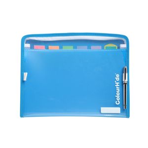 ColourHide Zip It Expanding File 7 Pocket Blue