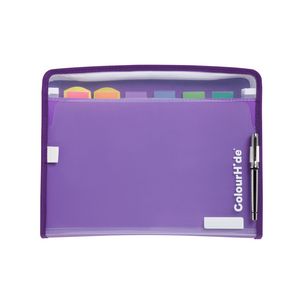 ColourHide Zip It Expanding File 7 Pocket Purple