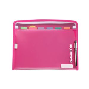 ColourHide Zip It Expanding File 7 Pocket Pink