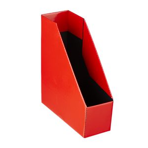 Collapsible Cardboard Magazine File Red