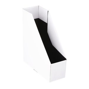 Collapsible Cardboard Magazine File White