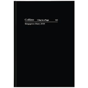 Collins Debden A4 Kingsgrove DTP 2018 Diary Black