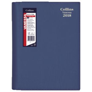 Collins Debden A4 Vanessa DTP 2018 Diary Navy