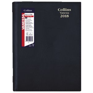 Collins Debden Vanessa A4 DTP 2018 Diary Black