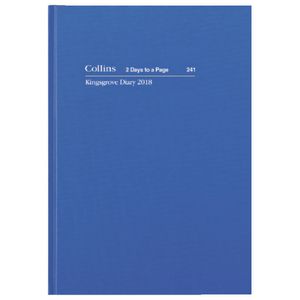 Collins Debden A4 Kingsgrove 2DTP 2018 Diary Navy