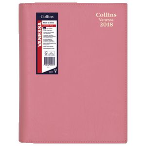 Collins Debden A4 Vanessa WTV 2018 Diary Powder Pink