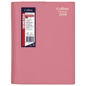 Collins Debden A5 Vanessa WTV 2018 Diary Powder Pink