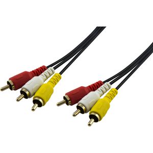 Comsol Male to Male 3 x RCA AV Cable 2m
