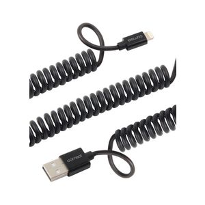 Comsol Lightning to USB Cable Coiled 1.2m Black