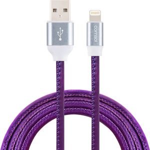 Comsol Premium Lightning to USB Cable Leather Look 1m Purple