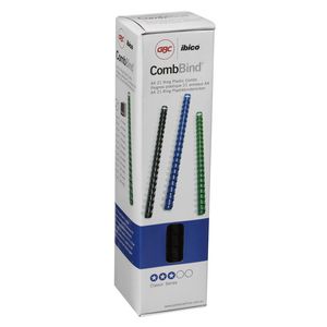 GBC Binding Comb 21 Loop Plastic 10mm Black 100 Pack