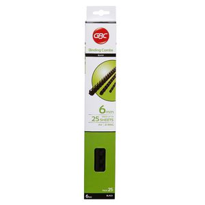 GBC Binding Comb 21 Loop Plastic 6mm Black 25 Pack