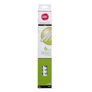 GBC Binding Comb 21 Loop Plastic 6mm White 25 Pack