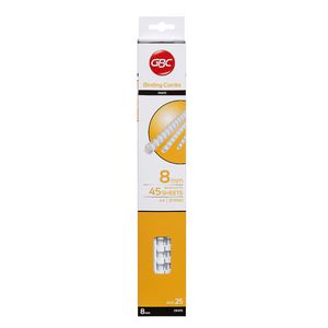GBC Binding Comb 21 Loop Plastic 8mm White 25 Pack