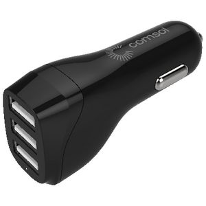 Comsol 3 Port USB Car Charger 4.8A/24W Black