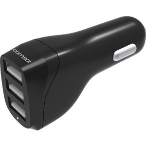 Comsol 3 Port USB Car Charger 4.8A/24W Black