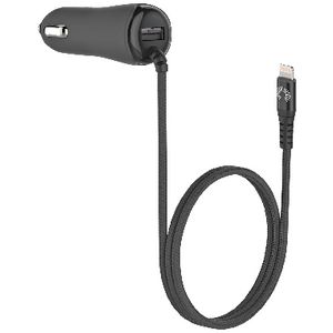 Comsol Dual Port USB Car Charger with Lightning 2.4A Black