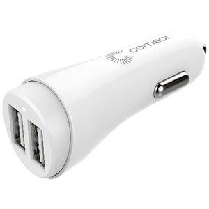Comsol Dual Port USB Car Charger 3.4A/17W White