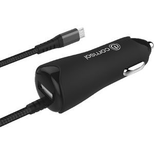Comsol Dual Port USB Car Charger with Micro USB 2.4A Black