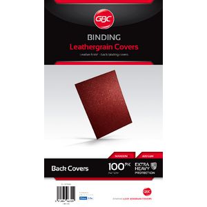 GBC A4 Back Binding Cover Leathergrain Maroon 100 Pack