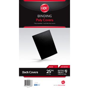 GBC A4 Polypropylene Binding Covers 300micron Black 25 Pack