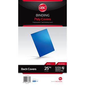 GBC A4 Polypropylene Binding Covers 300micron Blue 25 Pack