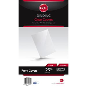 GBC A4 PVC Binding Covers 200 Micron Clear 25 Pack