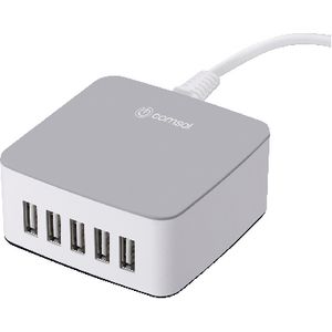 Comsol 5 Port Desktop USB Charger 8A/40W Grey