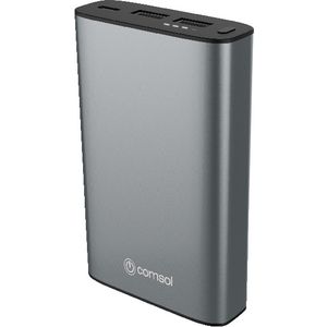 Comsol 10000mAh 3 Port Powerbank USB-C and QC3.0 Grey