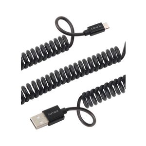 Comsol Micro USB Cable Coiled 1.2m Black