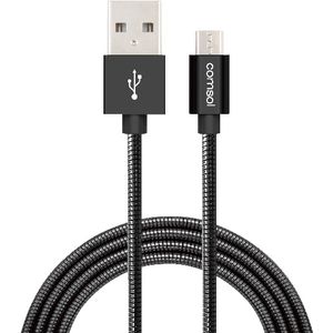 Comsol Braided Micro USB Cable with Steel Jacket 1.2m Black