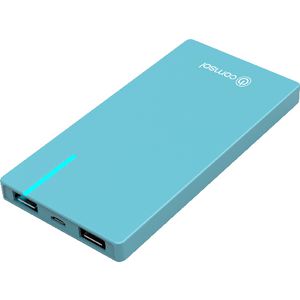 Comsol 6000mAh Slim Dual Port Powerbank Blue