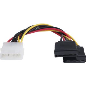 Comsol Male LP4 Female SATA 15 Pin Double Adaptor Cable