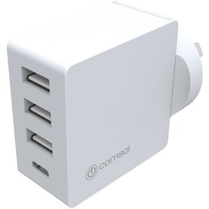 Comsol 4 Port USB Wall Charger White