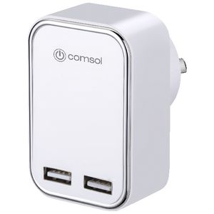 Comsol Dual Port USB Wall Charger 3.4A/17W White