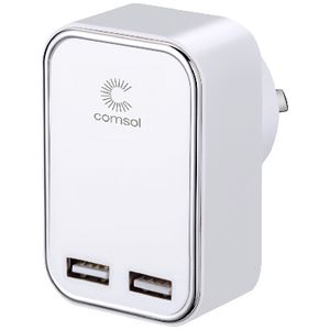 Comsol Dual Port USB Wall Charger 3.4A/17W White