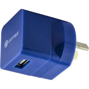 Comsol Single Port USB Wall Charger 1A Blue