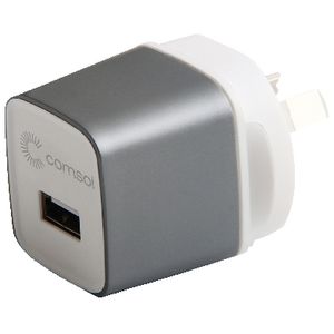 Comsol Single Port USB Wall Charger 2.4A Grey