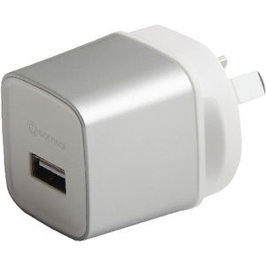 Comsol Single Port USB Wall Charger 2.4A Silver