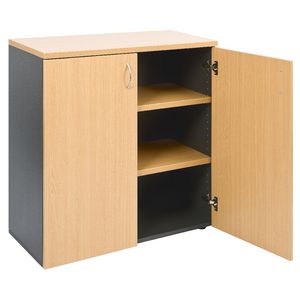 Velocity Cupboard 900mm Golden Beech and Ironstone Grey