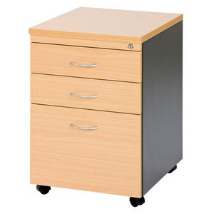 Velocity 3 Drawer Pedestal Golden Beech and Ironstone Grey