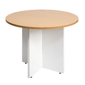 Velocity 900mm Round Table Golden Beech and White