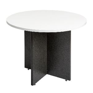 Velocity 900mm Round Table White and Ironstone
