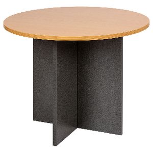 Velocity Round Table 900mm Golden Beech and Ironstone Grey